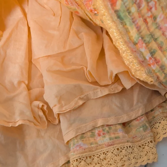 Aerie Floral Lace Trim Mini Skirt - Peach and Pink - Picture 7 of 7